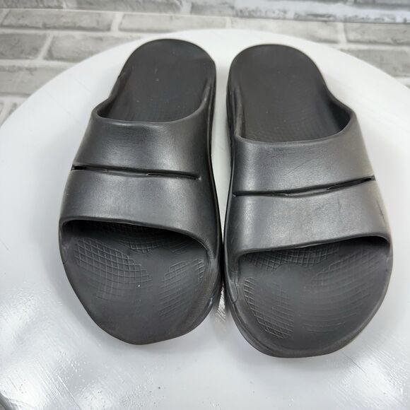 OOFOS OOahh Slide Sandal Black Recovery Comfort Men’s 8 Women’s 10 - Picture 9 of 10